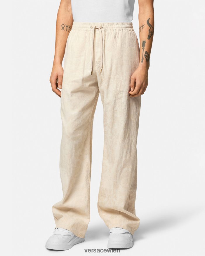 Beige Chambray-Hose mit Barocco-Silhouette Versace Männer Kleidung 8N4XJD1442