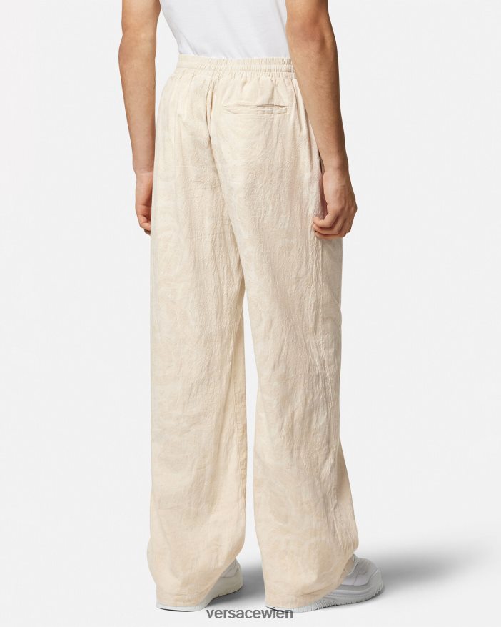 Beige Chambray-Hose mit Barocco-Silhouette Versace Männer Kleidung 8N4XJD1442