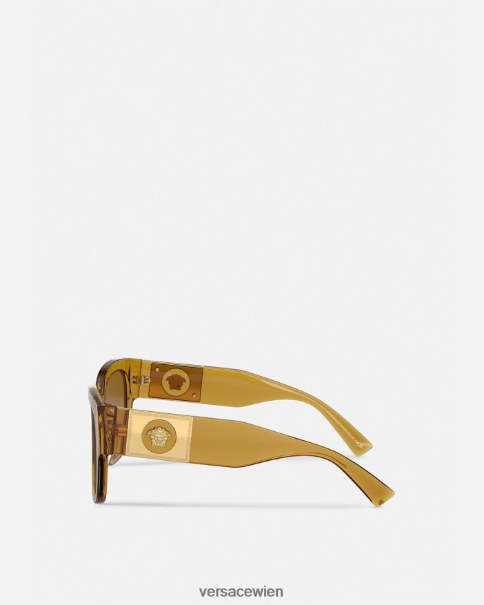 Beige Eckige Sonnenbrille von Macy\s Versace Frauen Zubehör 8N4XJD622