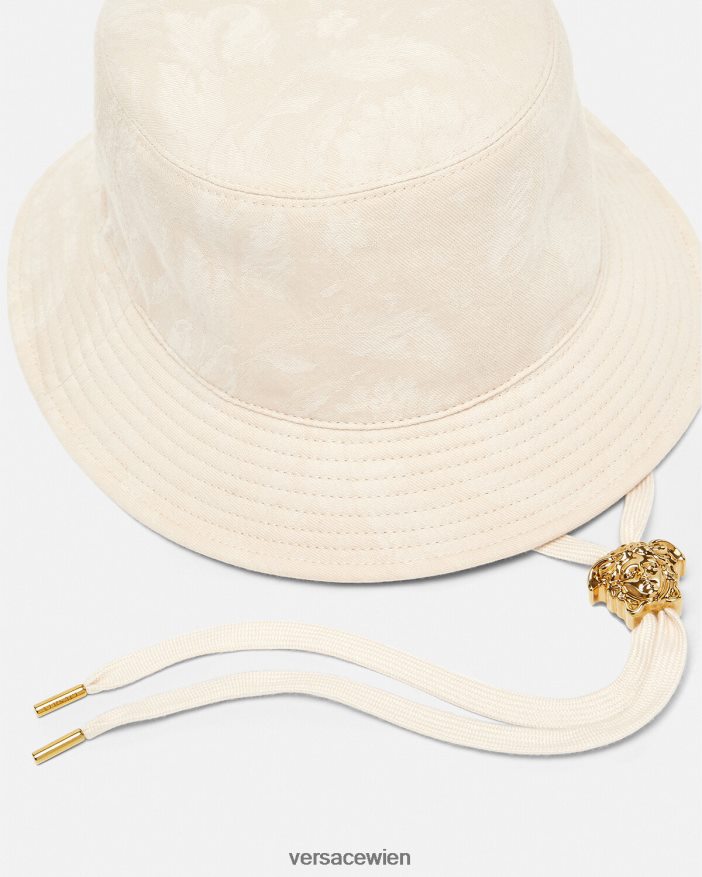 Beige Fischerhut mit Barocco-Silhouette Versace Frauen Zubehör 8N4XJD870