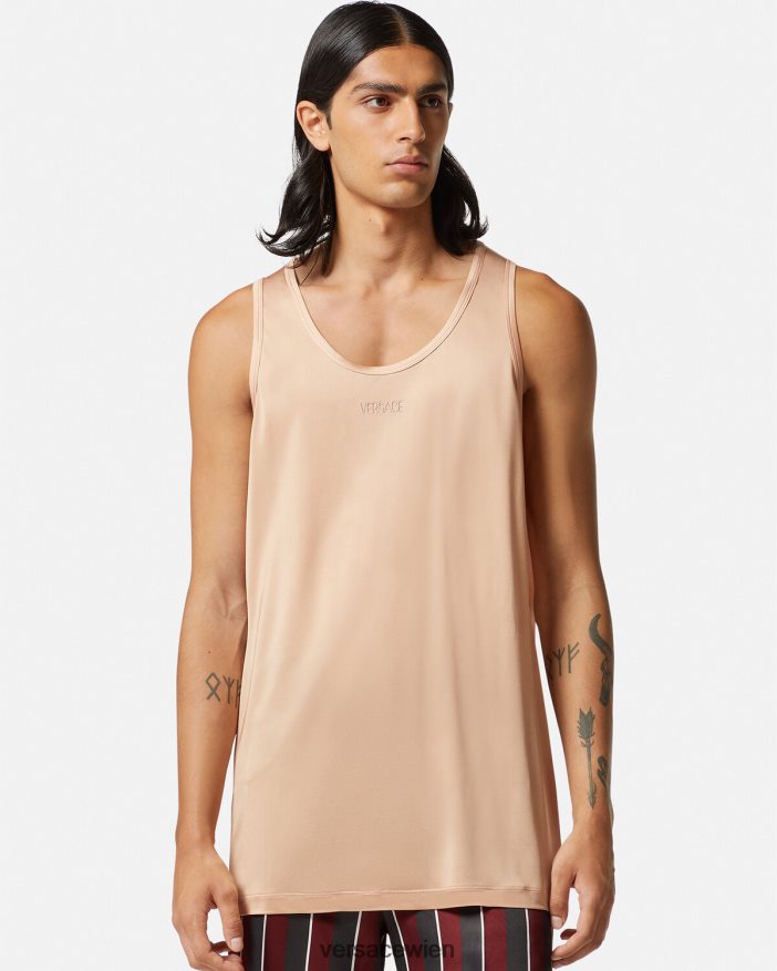 Beige Tanktop mit Ausschnitten Versace Männer Kleidung 8N4XJD1380