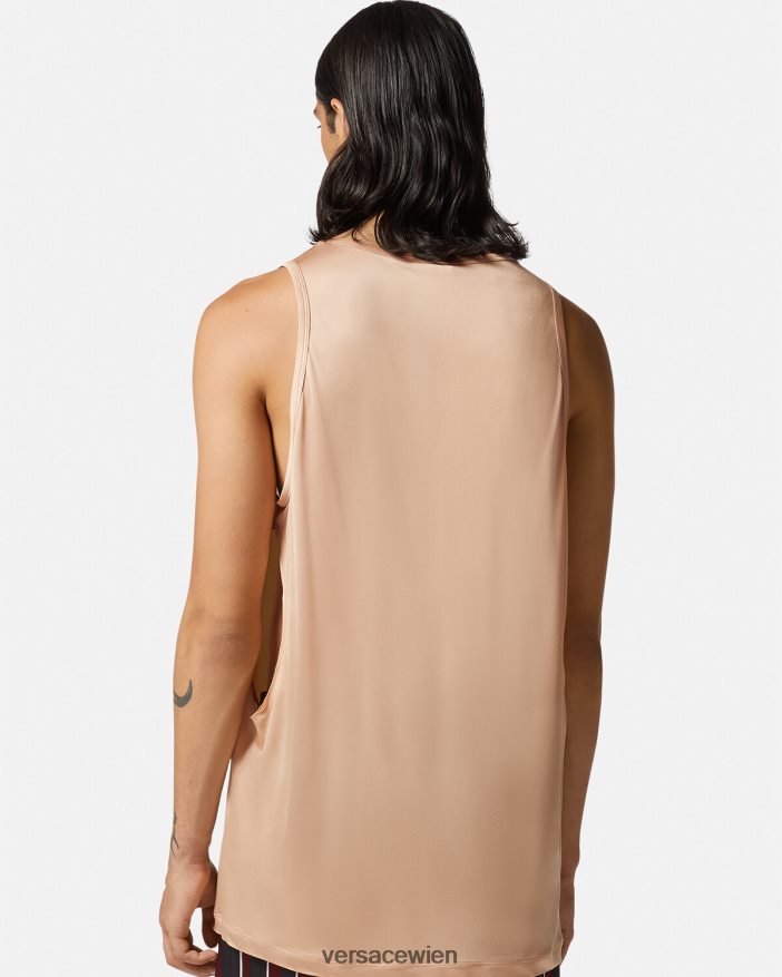 Beige Tanktop mit Ausschnitten Versace Männer Kleidung 8N4XJD1380