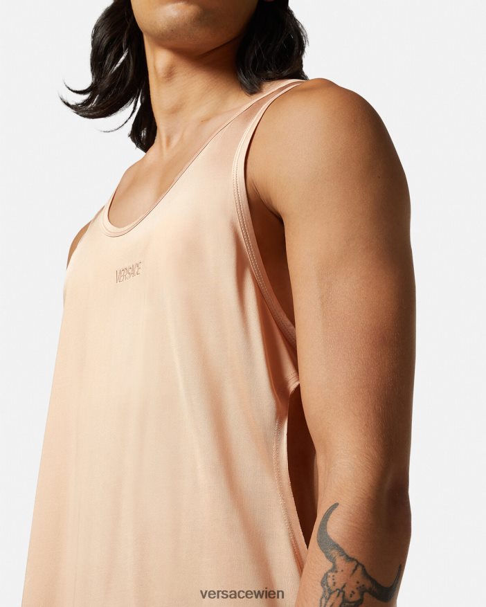 Beige Tanktop mit Ausschnitten Versace Männer Kleidung 8N4XJD1380