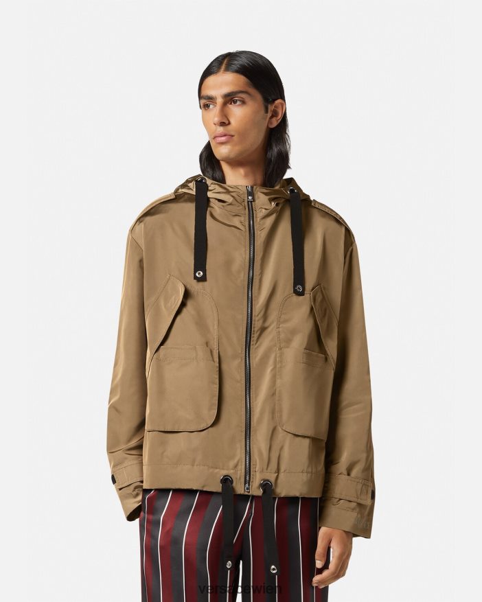 Beige Windjacke mit Logo Versace Männer Kleidung 8N4XJD1231