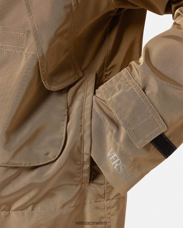 Beige Windjacke mit Logo Versace Männer Kleidung 8N4XJD1231