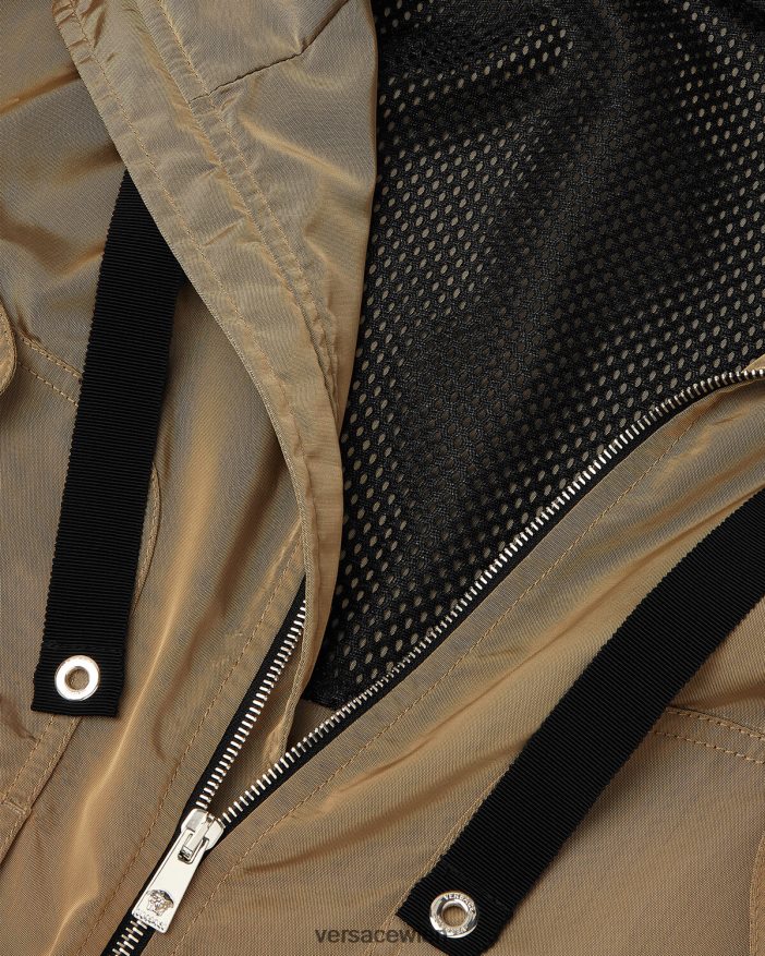 Beige Windjacke mit Logo Versace Männer Kleidung 8N4XJD1231
