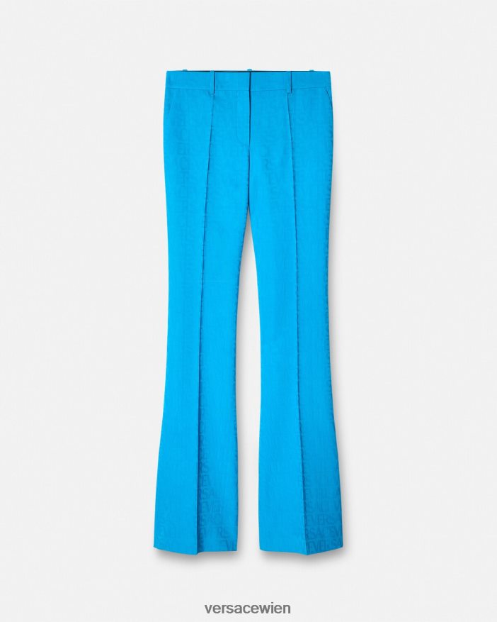 Blau Allover-Jacquard-Formalhose Versace Frauen Kleidung 8N4XJD121