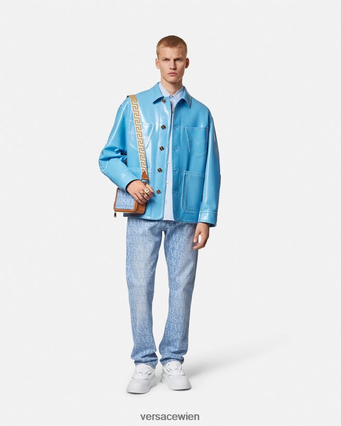 Blau Allover-Jeans Versace Männer Kleidung 8N4XJD1435
