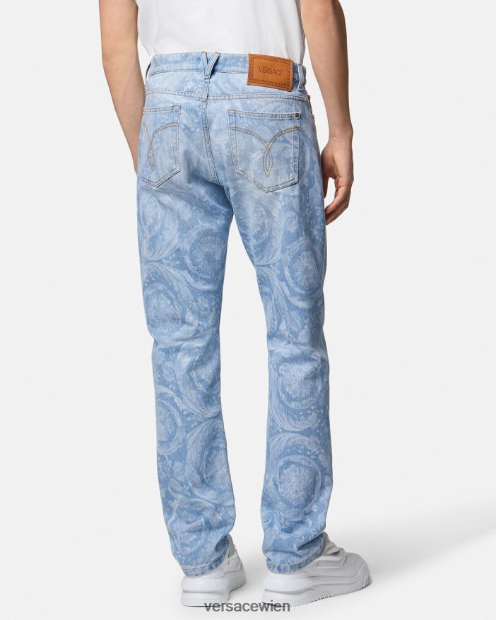 Blau Allover-Jeans Versace Männer Kleidung 8N4XJD1435