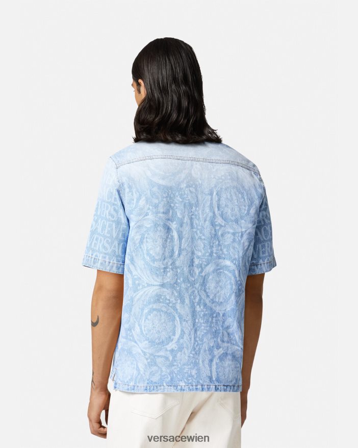 Blau Allover-Jeanshemd Versace Männer Kleidung 8N4XJD1283