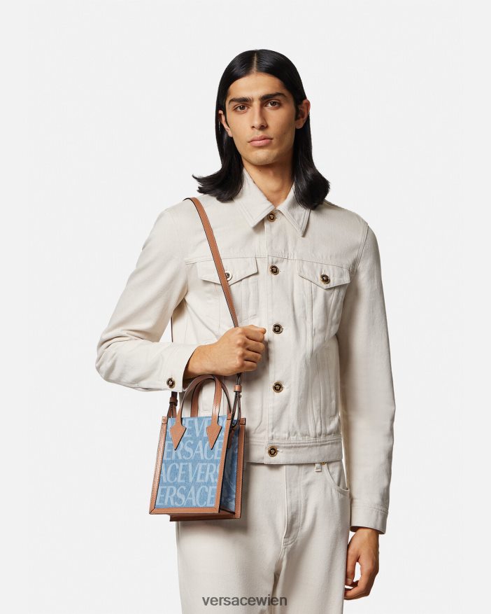 Blau Allover-Umhängetasche Versace Männer Taschen 8N4XJD1495