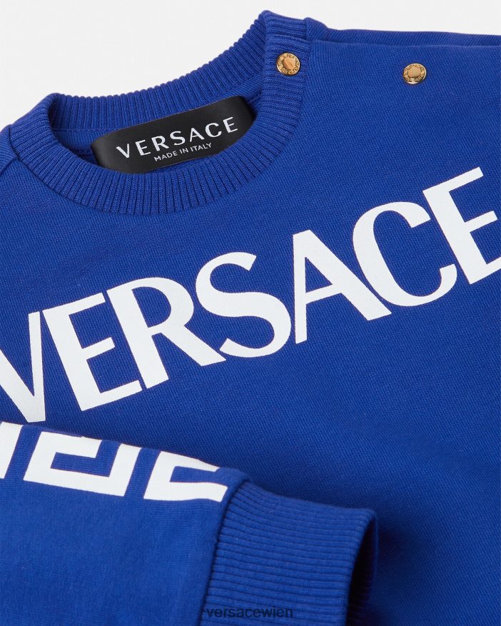 Blau Baby-Sweatshirt mit Logo Versace Kinder Kleidung 8N4XJD1888