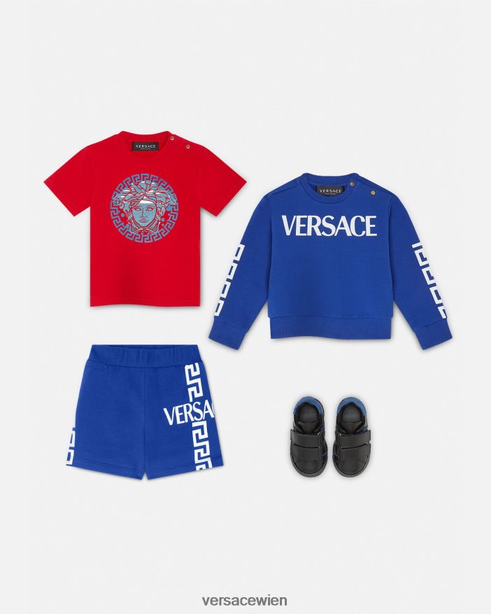 Blau Babyshorts mit Greca-Logo Versace Kinder Kleidung 8N4XJD1889