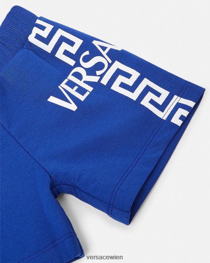 Blau Babyshorts mit Greca-Logo Versace Kinder Kleidung 8N4XJD1889
