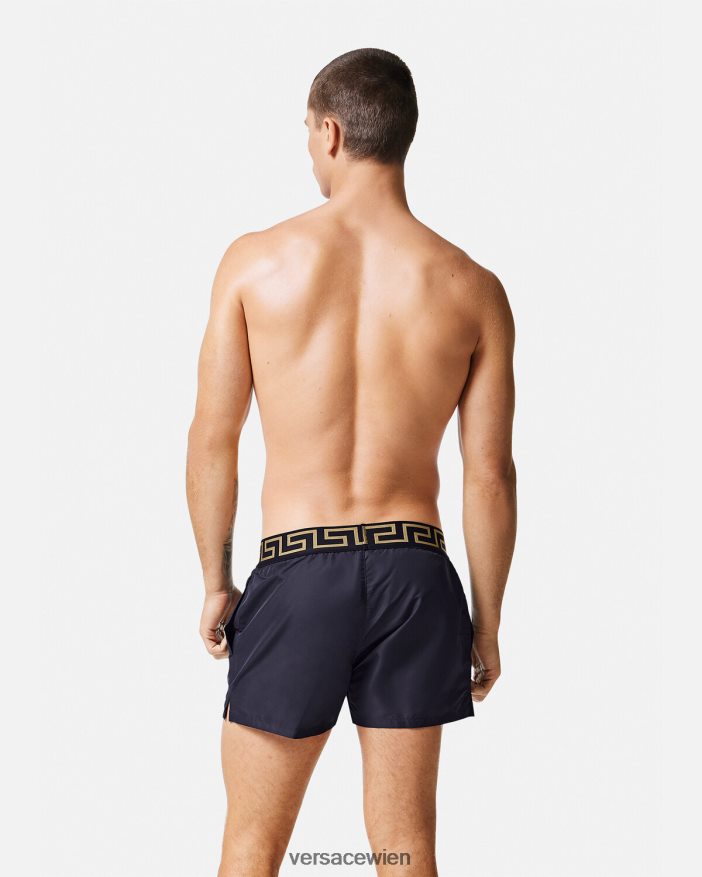 Blau Badeshorts mit Greca-Bordüre Versace Männer Unterwäsche und Strandbekleidung 8N4XJD1809