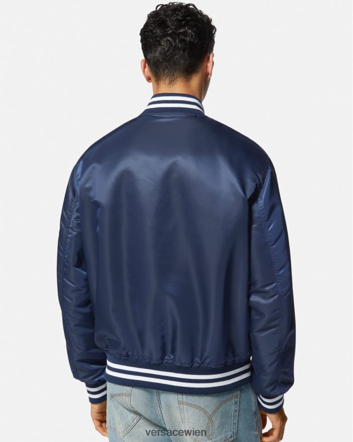 Blau College-Bomberjacke aus Nylon Versace Männer Kleidung 8N4XJD1230