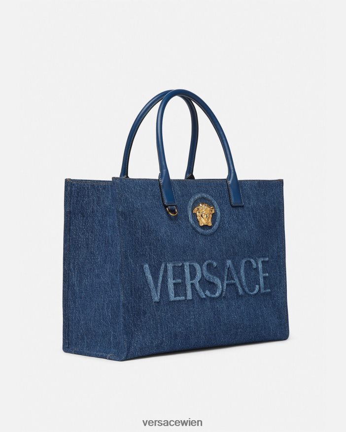Blau Große La Medusa-Einkaufstasche Versace Frauen Taschen 8N4XJD339