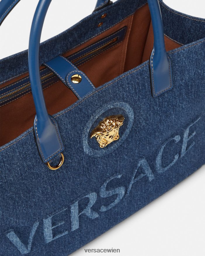 Blau Große La Medusa-Einkaufstasche Versace Frauen Taschen 8N4XJD339
