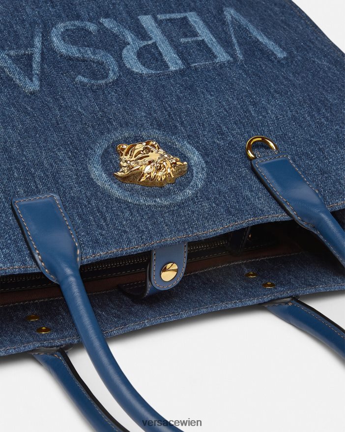Blau Große La Medusa-Einkaufstasche Versace Frauen Taschen 8N4XJD339