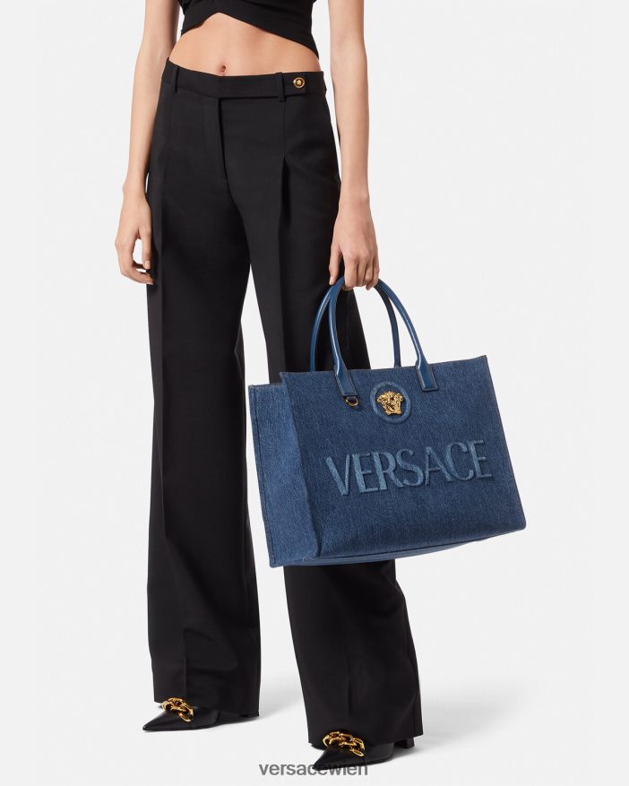 Blau Große La Medusa-Einkaufstasche Versace Frauen Taschen 8N4XJD339