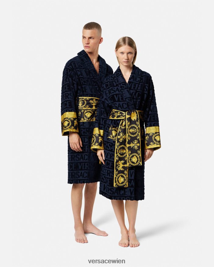 Blau Ich barocker Bademantel Versace Frauen Unterwäsche und Strandbekleidung 8N4XJD1091
