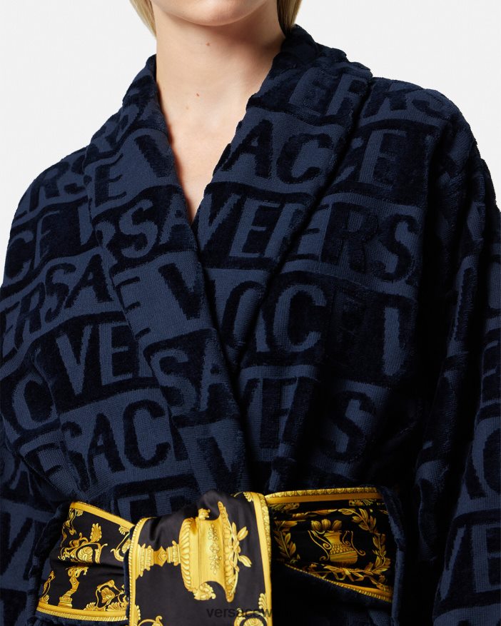 Blau Ich barocker Bademantel Versace Frauen Unterwäsche und Strandbekleidung 8N4XJD1091