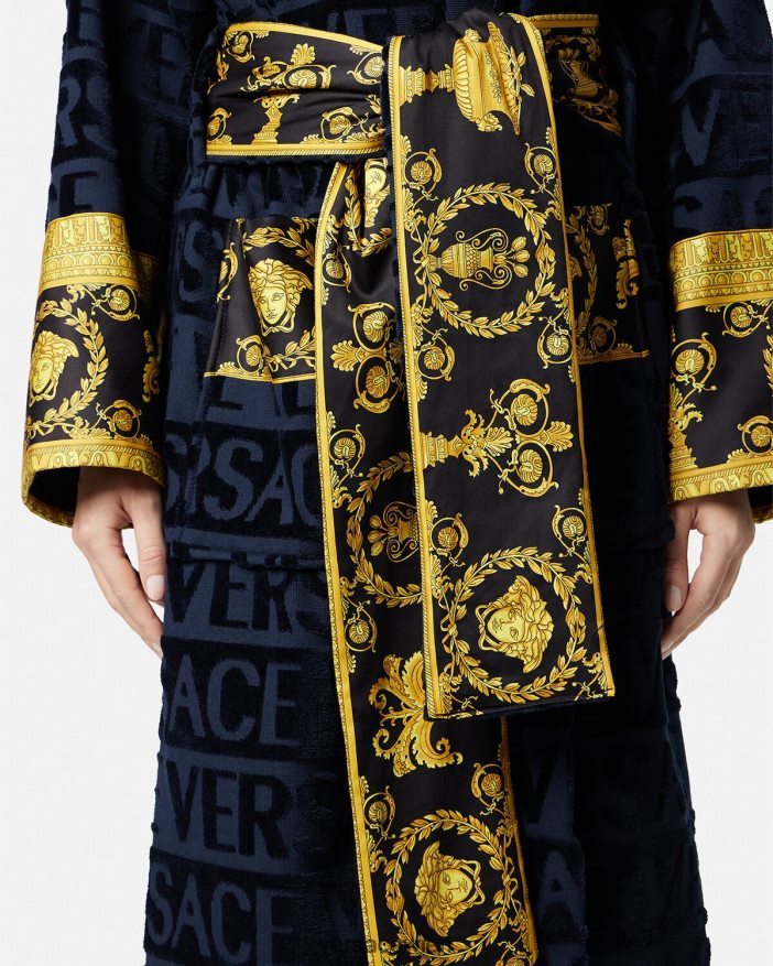 Blau Ich barocker Bademantel Versace Frauen Unterwäsche und Strandbekleidung 8N4XJD1091