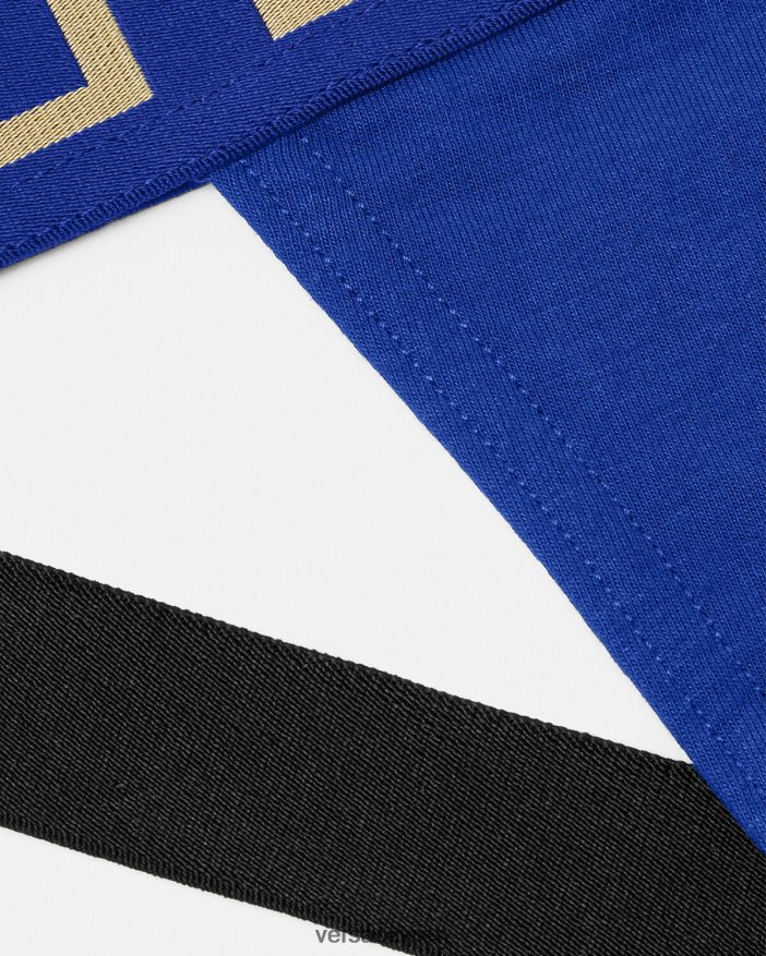 Blau Jockstrap mit Greca-Bordüre Versace Männer Unterwäsche und Strandbekleidung 8N4XJD1777