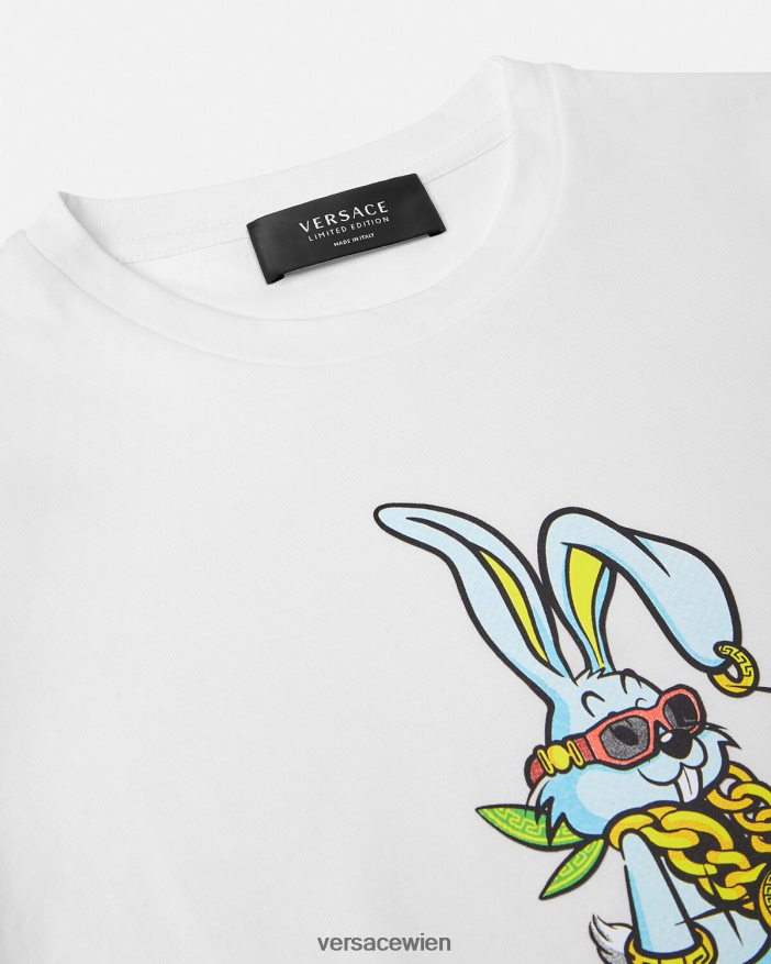 Blau Kaninchen-T-Shirt zum Mondneujahr Versace Kinder Kleidung 8N4XJD1991
