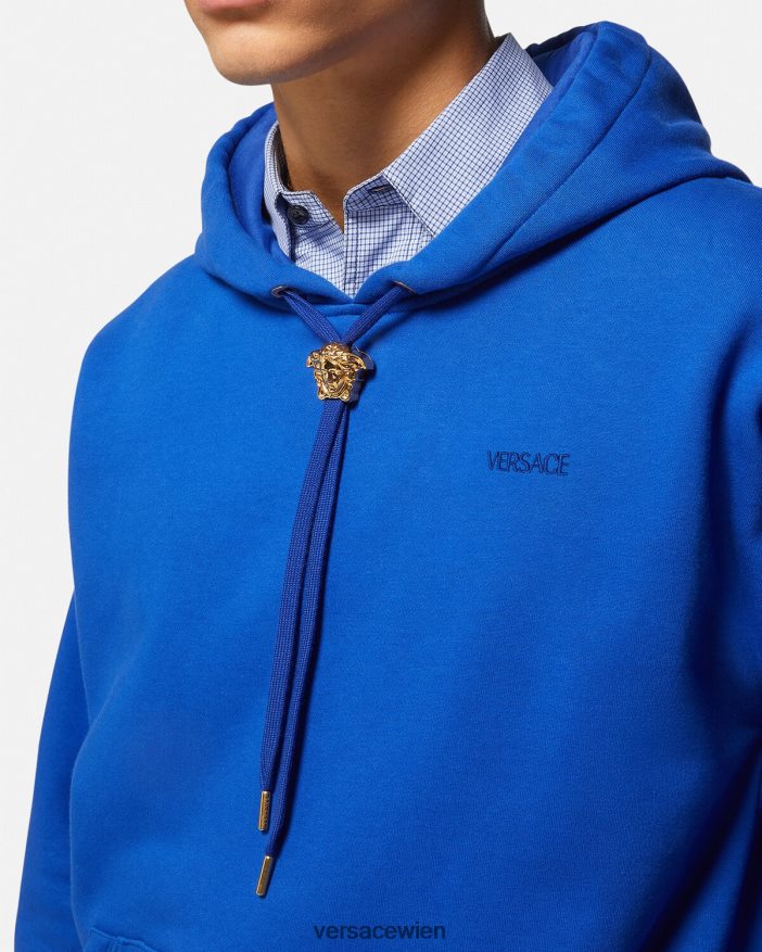 Blau Kapuzenpullover mit Medusa Versace Männer Kleidung 8N4XJD1419