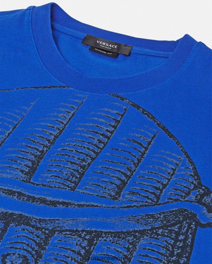 Blau La Maschera-T-Shirt Versace Männer Kleidung 8N4XJD1383