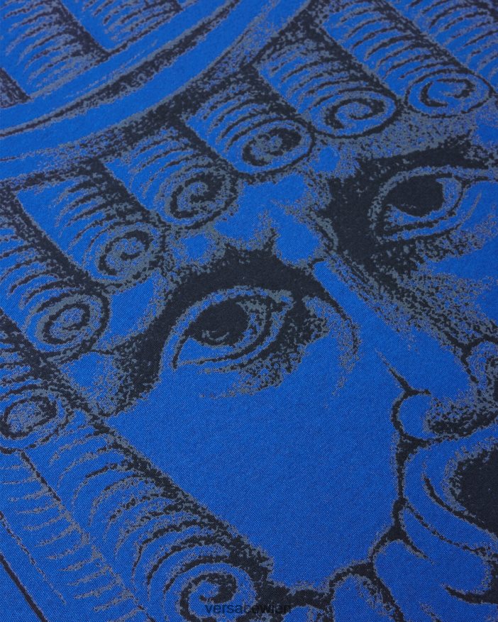 Blau La Maschera-T-Shirt Versace Männer Kleidung 8N4XJD1383