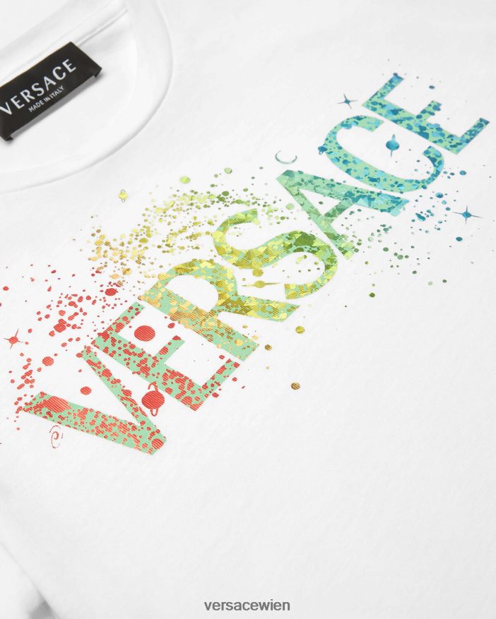 Blau Logo-T-Shirt Versace Kinder Kleidung 8N4XJD2094
