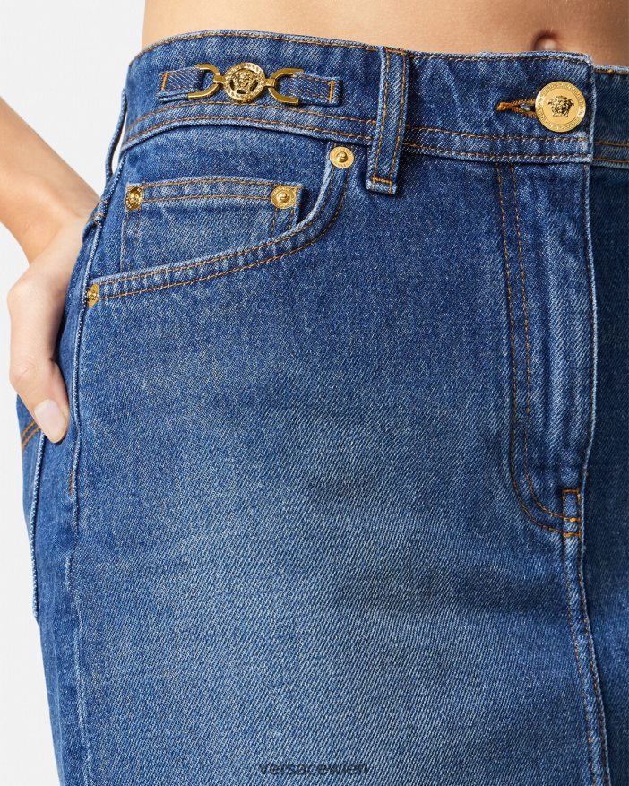 Blau Medusa \95 Jeans-Minirock Versace Frauen Kleidung 8N4XJD167