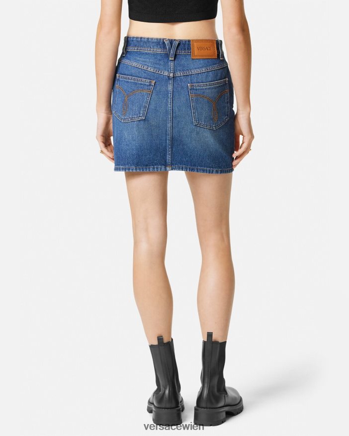 Blau Medusa \95 Jeans-Minirock Versace Frauen Kleidung 8N4XJD167