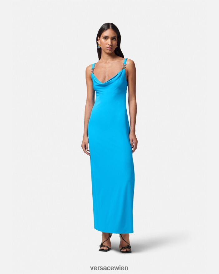 Blau Medusa \95 langes Kleid Versace Frauen Kleidung 8N4XJD17
