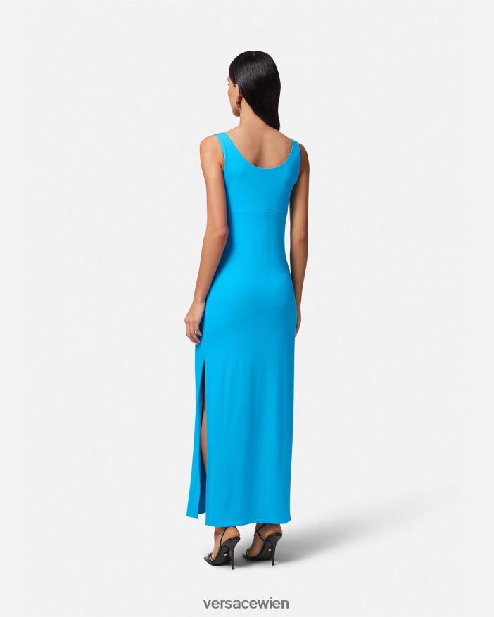 Blau Medusa \95 langes Kleid Versace Frauen Kleidung 8N4XJD17