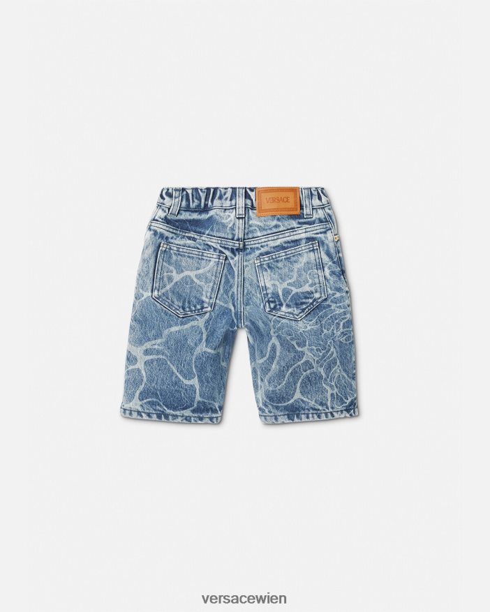Blau Medusa-Jeansshorts Versace Kinder Kleidung 8N4XJD2128