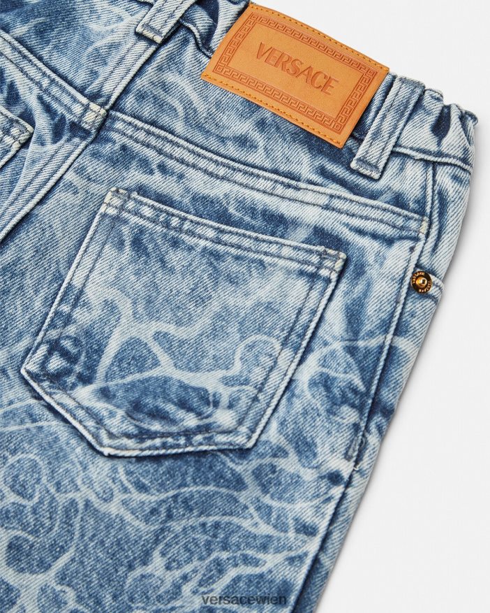 Blau Medusa-Jeansshorts Versace Kinder Kleidung 8N4XJD2128