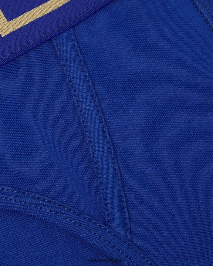 Blau Slip mit Greca-Bordüre Versace Männer Unterwäsche und Strandbekleidung 8N4XJD1787