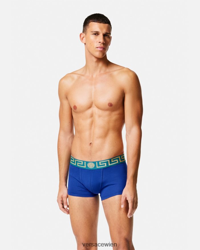 Blau Stämme mit Greca-Bordüre Versace Männer Unterwäsche und Strandbekleidung 8N4XJD1745