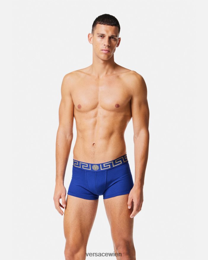 Blau Stämme mit Greca-Bordüre Versace Männer Unterwäsche und Strandbekleidung 8N4XJD1757