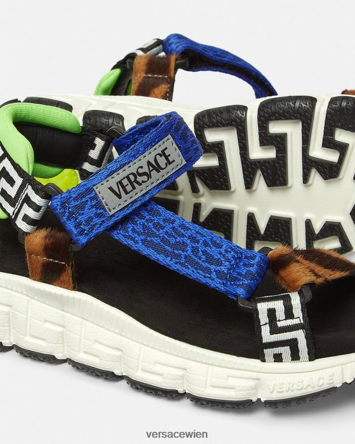 Blau Upcycling-Trigreca-Sandalen Versace Kinder Schuh 8N4XJD2055