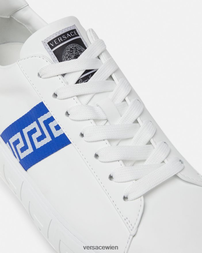 Blau Weiss Greca-Sneaker Versace Männer Schuh 8N4XJD1558