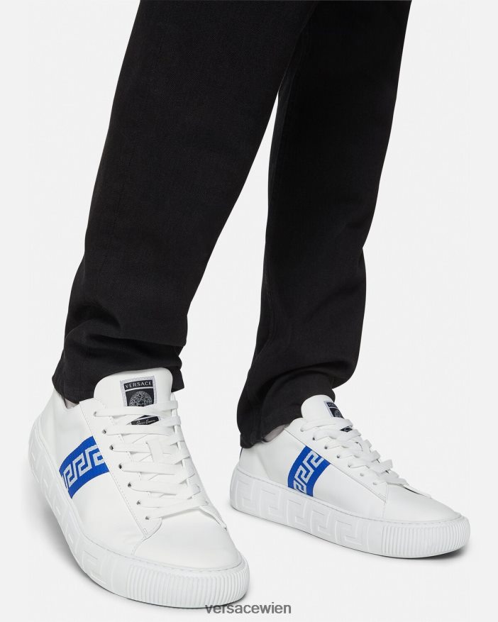 Blau Weiss Greca-Sneaker Versace Männer Schuh 8N4XJD1558