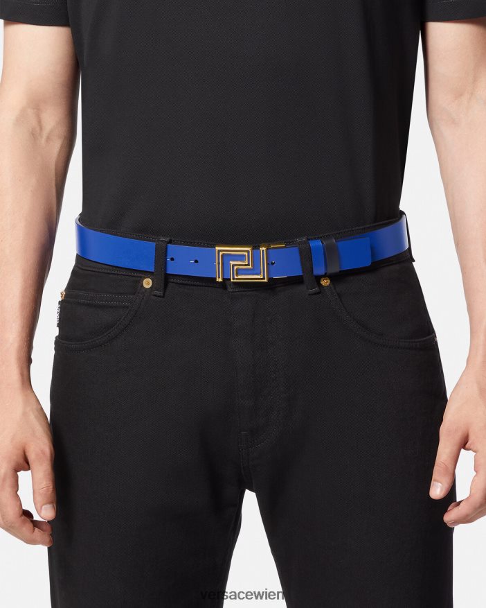 Blau Wendegürtel aus Greca-Leder Versace Männer Zubehör 8N4XJD1626