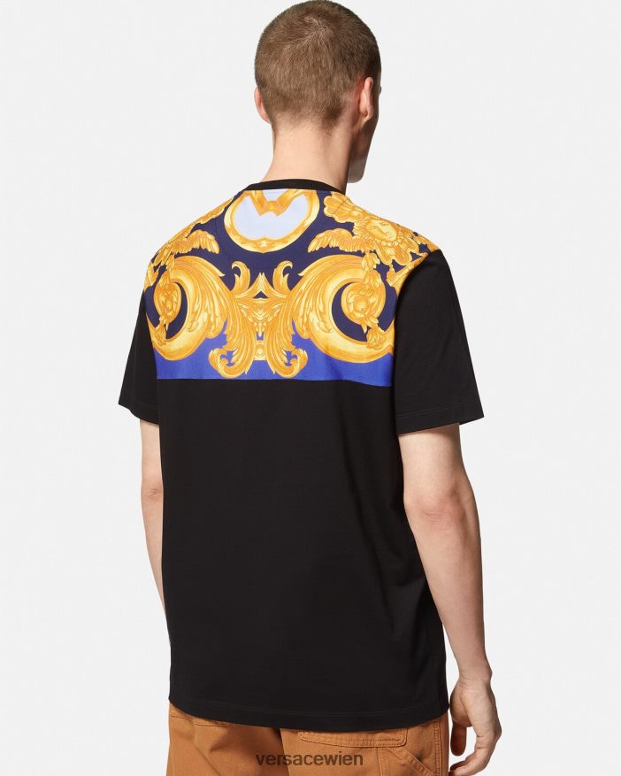 Blau und Gold Barocco 660 T-Shirt Versace Männer Kleidung 8N4XJD1393