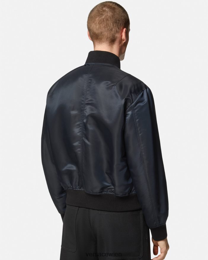Blau und Gold Wende-Bomberjacke im Barocco 660-Stil Versace Männer Kleidung 8N4XJD1240