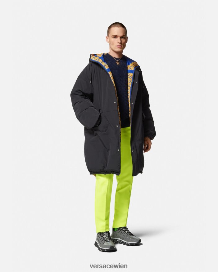 Blau und Gold Wendeparka „Barocco 660“ Versace Männer Kleidung 8N4XJD1239