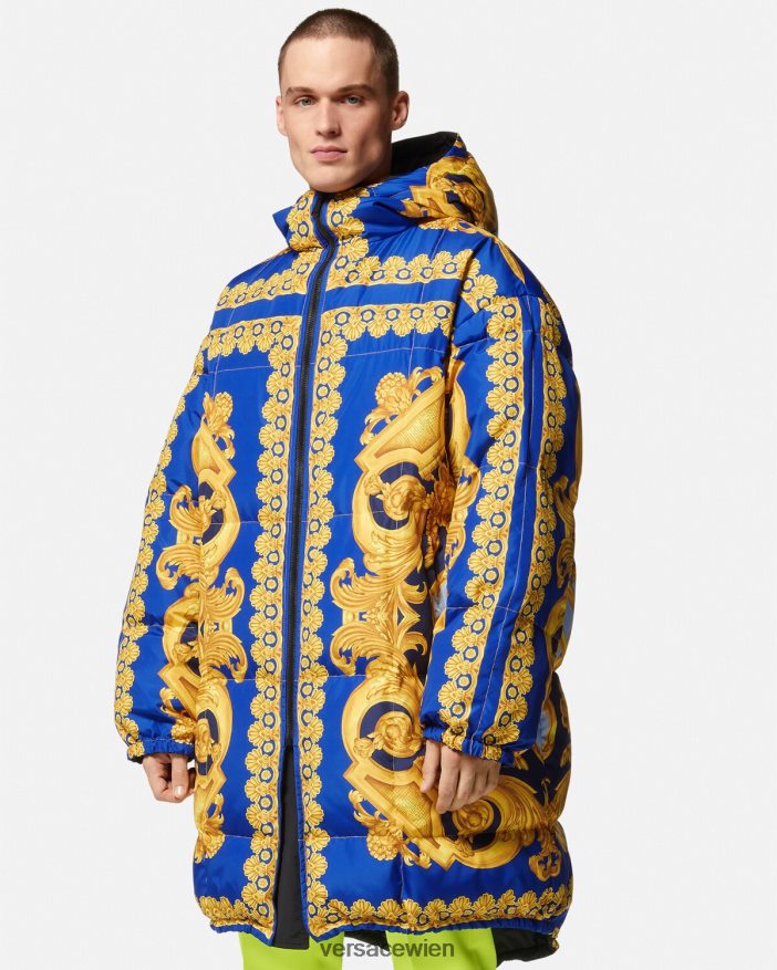 Blau und Gold Wendeparka „Barocco 660“ Versace Männer Kleidung 8N4XJD1239